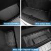 image10Pcs Floor Mats for Tesla Model X 7 Seater 2024 2023 2022 Full Sets All Weather Floor Mat for Tesla Model X Accessories 2024 2023 2022 Rear Back Seat Cover Protector Front Rear Trunk