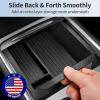image2025 Upgrade Center Console Organizer Tray for Tesla Model Y Accessories 20242020For Tesla Model 3 Accessories 20232021 Slide SmoothlyUS Patent Cup Holder Matte BlackBlack