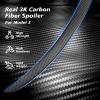 image2025 Upgrade Real Carbon Fiber Spoiler for Tesla Model 3 Highland 2024 2025 Sporty Rear Trunk Lip for Tesla Model 3 Accessories 2024 2025 Matte Black