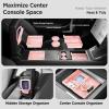 imageCenter Console Organizer Tray for Tesla Model Y Juniper Accessories 2025 2026For Tesla Model 3 Highland Accessories 2024 2025 2026 Slide SmoothlyUS Patent Cup Holder Matte BlackPink