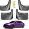 image2025 Upgrade Mud Flaps for Tesla Model 3 Highland 2024 2025 No DrillingTape Install Splash Guards Fenders All Weather Mudflaps for Tesla Model 3 Accessories 2024 2025 BlackGray
