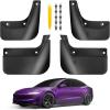 image2025 Upgrade Mud Flaps for Tesla Model 3 Highland 2024 2025 No DrillingTape Install Splash Guards Fenders All Weather Mudflaps for Tesla Model 3 Accessories 2024 2025 BlackBlack