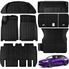 imageFloor Mats for Tesla Model X 5 Seater 2025 2024 2023 2022 All Weather Model X Floor Mats for Tesla Model X Accessories 2025 2024 2023 2022 TPE Back Seat Cover Protector Trunk Frunk Mat BlackBlack