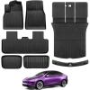 imageFloor Mats for Tesla Model Y Juniper 2025 2026 5Seat with Bumper Guard All Weather Floor Mats for Tesla Model Y Juniper Accessories 2025 2026 TPE Trunk Mat with Backrest Mat BlackBlack