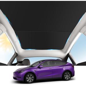 image2024 Upgrade Sunshade Roof for Tesla Model Y 20242020 NoSag Design Roof Sun Shade for Tesla Model Y Accessories 20242020 Black