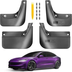 image2025 Upgrade Mud Flaps for Tesla Model 3 Highland 2024 2025 No DrillingTape Install Splash Guards Fenders All Weather Mudflaps for Tesla Model 3 Accessories 2024 2025 BlackGray