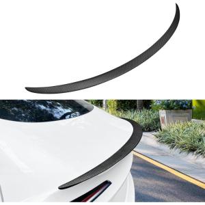 image2025 Upgrade Real Carbon Fiber Spoiler for Tesla Model 3 Highland 2024 2025 Sporty Rear Trunk Lip for Tesla Model 3 Accessories 2024 2025 Matte Black