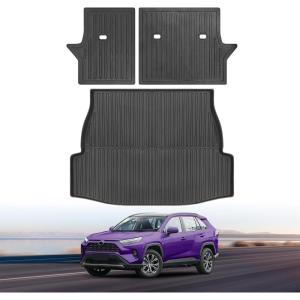 imageCargo Mat with Backrest Mat for Toyota RAV4 20242019 All Weather Trunk Mat for Toyota RAV4 Accessories 20242019 Back Seat Mat