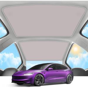 image2025 Upgrade Sunshade Roof for Tesla Model 3 Highland 2024 2025 NoGapSagFree Heat Insulation Glass Roof Sunshade Sunroof for Tesla Model 3 Accessories 2025 2024 Red