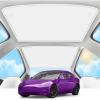 image2025 Upgrade Sunshade Roof for Tesla Model 3 20232021 NoGapSagFree Heat Insulation Glass Roof Sunshade Sunroof for Tesla Model 3 Accessories 20232021 White Beige