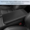 image2026 Upgrade Center Console Cover for Tesla Model Y Juniper Accessories 2025 2026For Tesla Model 3 Highland Accessories 2024 2025 2026 NonSlip Armrest Cover TPE Armrest Protector BlackBlack