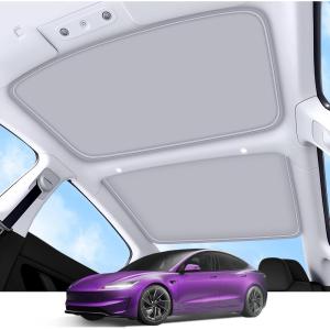 image2026 Upgrade Sunshade Roof For Tesla Model 3 Highland 20222026 NoGapSagFree Heat Insulation Glass Roof Sunshade Sunroof for Tesla Model 3 Accessories 2026 2025 2024 202 2022 BeigeBeige