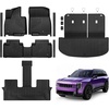 image:image2027 for Kia Telluride Floor Mats Only Hybrid 7Seat All Weather TPE Cargo Mat with Backrest Mat for Kia Telluride Accessories 2027 EXSXXLine SXSX PrestigeXLine SX Prestige Black Black
