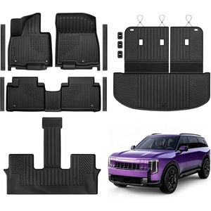 image:image2027 for Kia Telluride Floor Mats Only Hybrid 7Seat All Weather TPE Cargo Mat with Backrest Mat for Kia Telluride Accessories 2027 EXSXXLine SXSX PrestigeXLine SX Prestige Black Black
