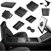 image:image11PCS Center Console Organizer for Tesla New Model 3 Highland Under Center Armrest Storage Armrest Cover Hidden Storage Charger Pad for Tesla Model 3 Accessories 20242026 BlackModel 3