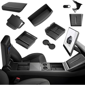 image:image11PCS Center Console Organizer for Tesla New Model 3 Highland Under Center Armrest Storage Armrest Cover Hidden Storage Charger Pad for Tesla Model 3 Accessories 20242026 BlackModel Y