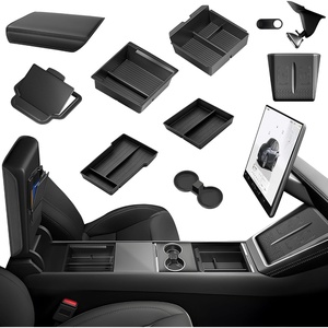 image:image11PCS Center Console Organizer for Tesla New Model 3 Highland Under Center Armrest Storage Armrest Cover Hidden Storage Charger Pad for Tesla Model 3 Accessories 20242026 BlackModel 3