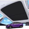 image:image2026 Upgrade Sunshade Roof for Tesla Model 3 Accessories 20262022  NoGapSagFree Heat Insulation Glass Roof Sunshade Sunroof for Tesla Model 3 Highland 2026 2025 2024 202 2022 BlackBlack
