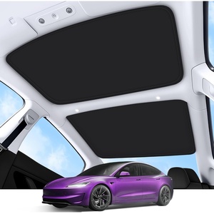 image:image2026 Upgrade Sunshade Roof for Tesla Model 3 Accessories 20262022  NoGapSagFree Heat Insulation Glass Roof Sunshade Sunroof for Tesla Model 3 Highland 2026 2025 2024 202 2022 BlackBlack